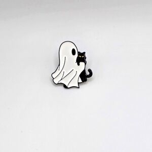 3/$15 ⭐️ Ghost with Black Cat (Style 2) Enamel Pin